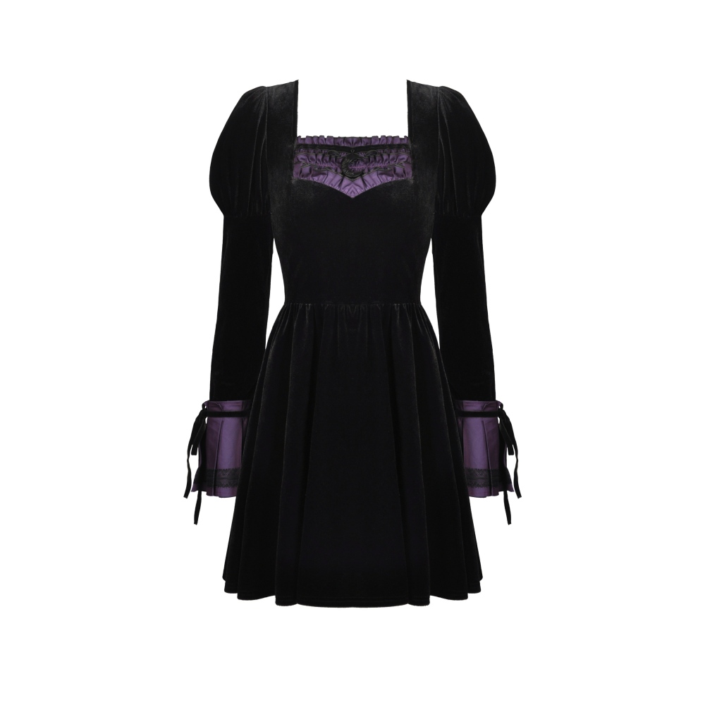 Dark in Love - Walpurgis Night splicing Short dress - Purple
